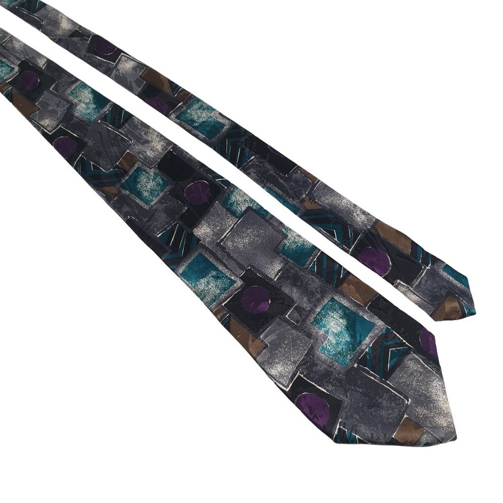 JT Beckett Mens Necktie Italian Silk Accessory Office Work Purple Teal Dad Gift - Picture 1 of 5